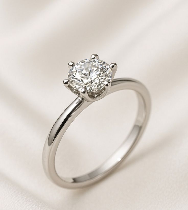 Classic round solitaire diamond ring